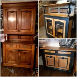 relooké noir et bois Buffet relooké noir et bois, EmiliD up cycling relooking